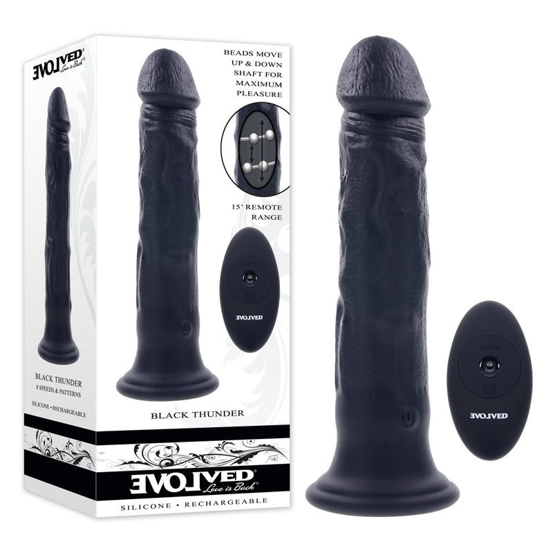Evolved BLACK THUNDER USB Rechargeable Vibrator 25cm