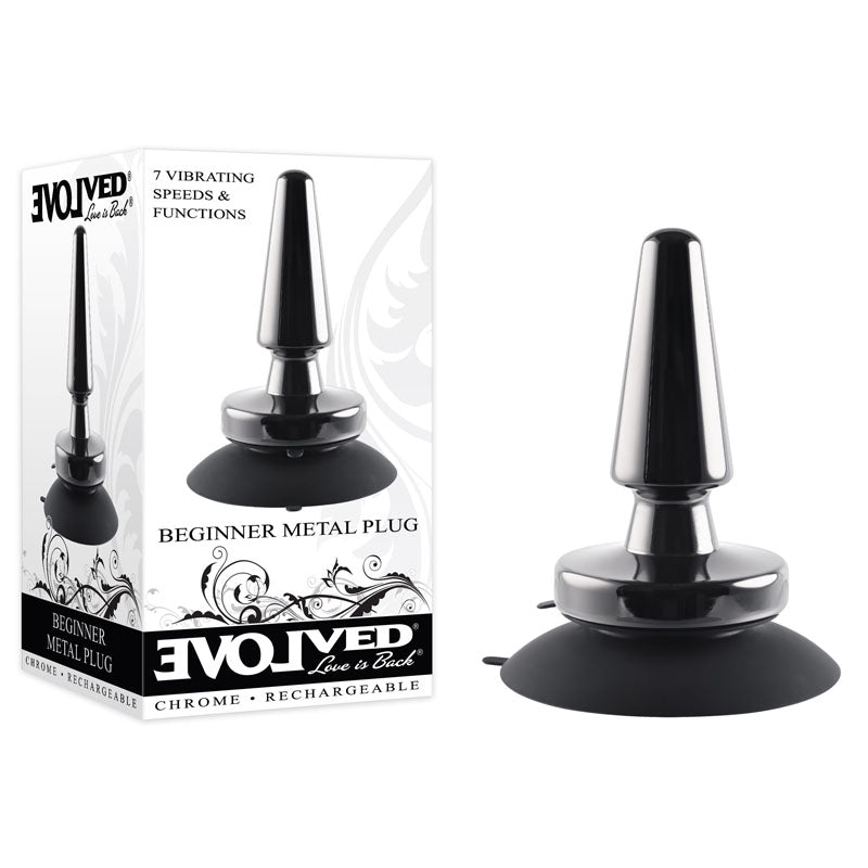 Evolved BEGINNER METAL PLUG USB Rechargeable Vibrating Butt Plug Evolved Main image
