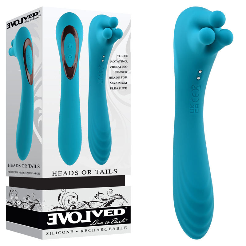 Evolved HEADS OR TAILS USB Rechargeable Dual Ended Massager 19.3cm Evolved Main image