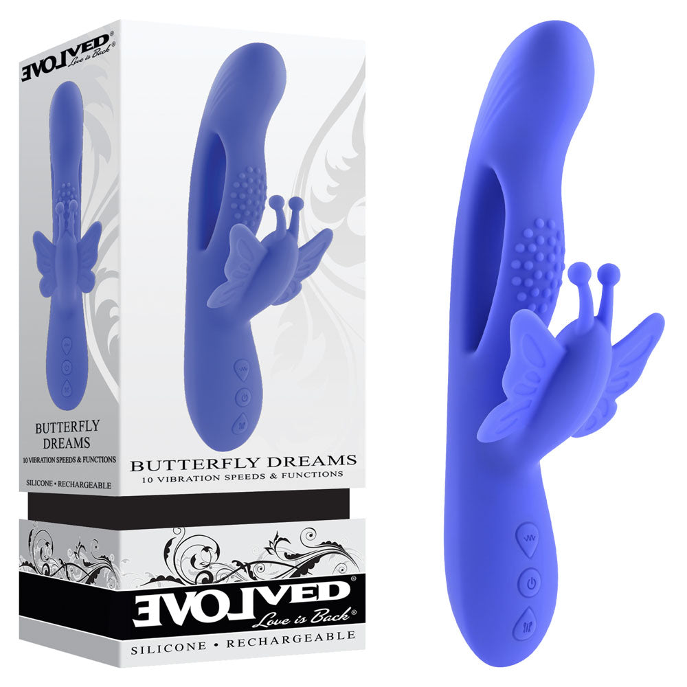 Evolved BUTTERFLY DREAMS USB Rechargeable Butterfly Vibrator 23.8cm Evolved Main image