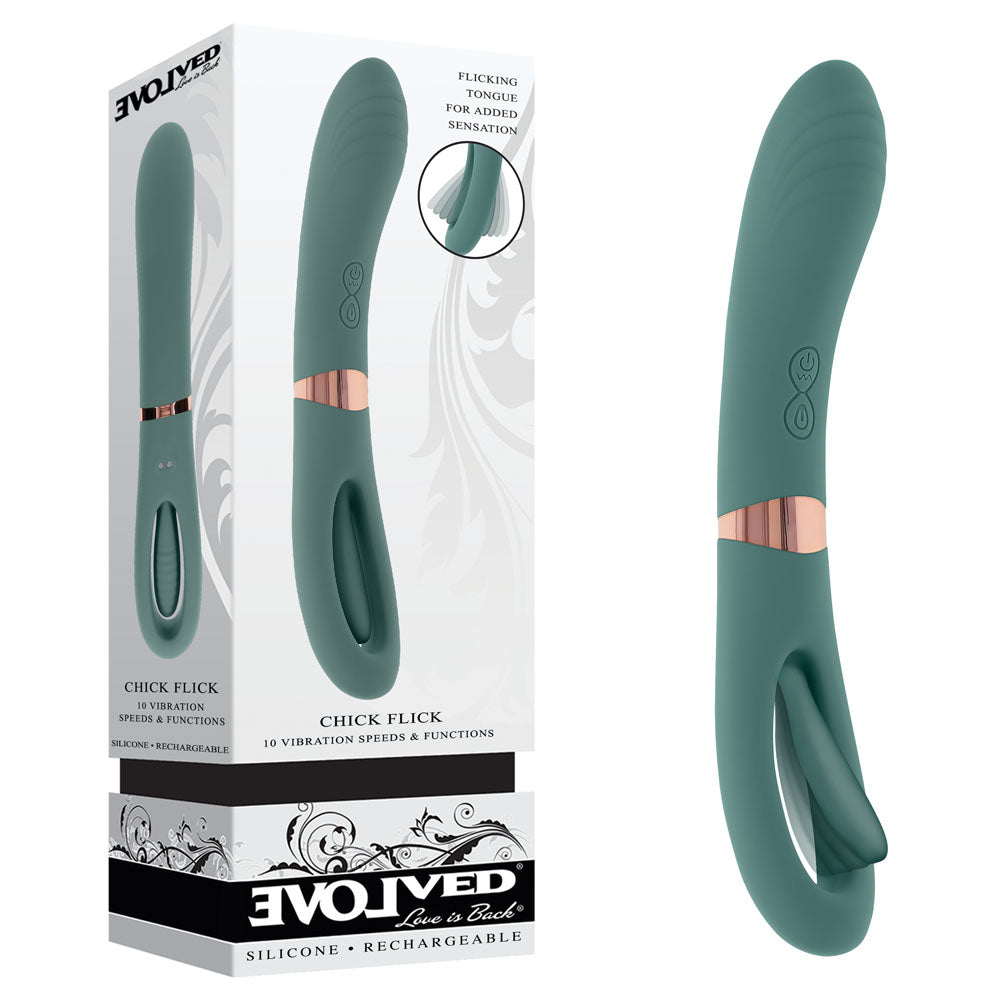 Evolved CHICK FLICK USB Rechargeable Vibrator With Flicking Tip 24cm Evolved Main image