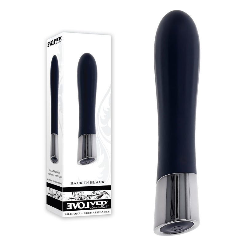 Evolved BACK IN BLACK USB Rechargeable Bullet Vibrator Black