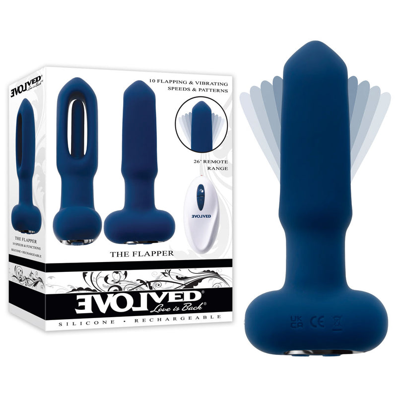 Evolved THE FLAPPER USB Rechargeable Vibrating & Flapping Butt Plug With Remote