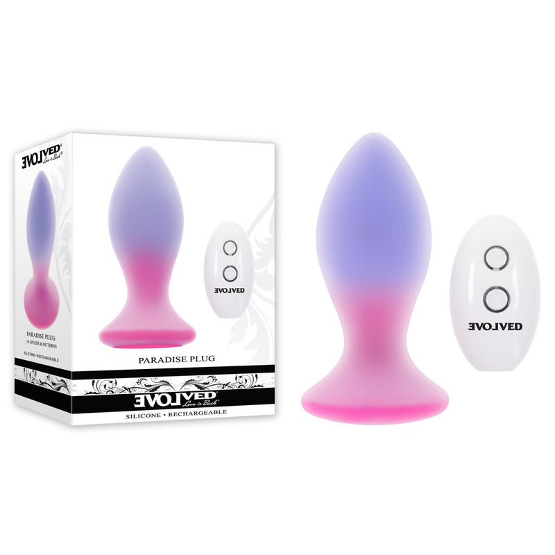Evolved PARADISE PLUG USB Rechargeable Vibrating Butt Plug With Wireless Remote