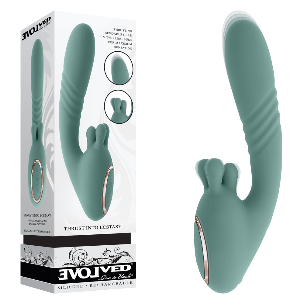 Evolved THRUST INTO ECSTASY USB Rechargeable Thrusting & Rotating Vibrator 21cm Evolved