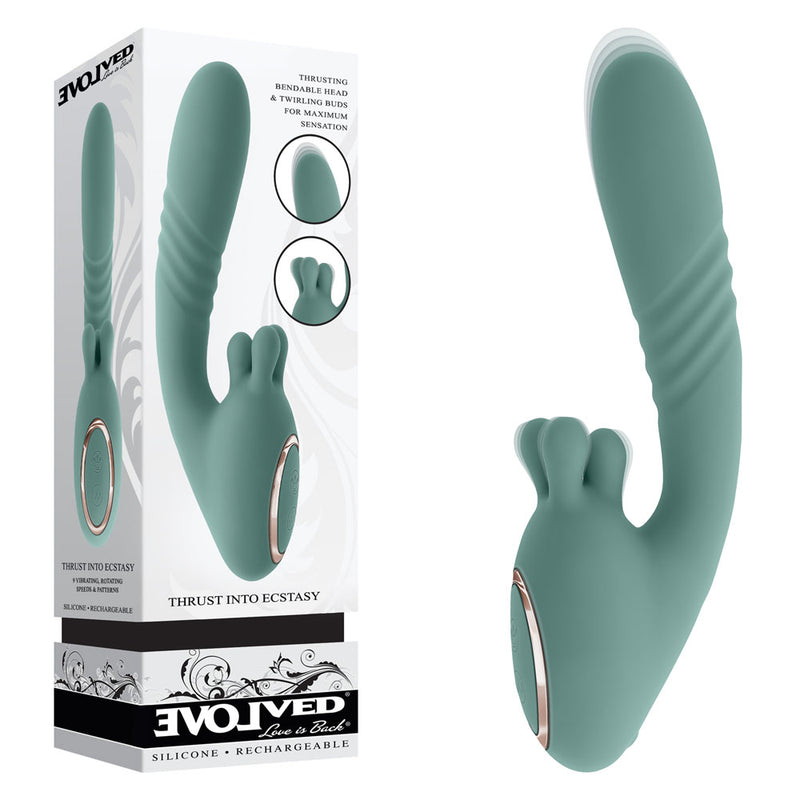 Evolved THRUST INTO ECSTASY USB Rechargeable Thrusting & Rotating Vibrator 21cm