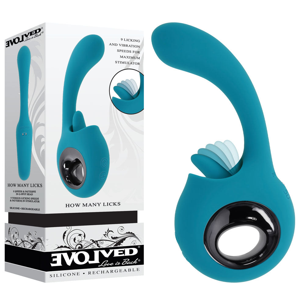 Evolved HOW MANY LICKS USB Rechargeable Vibrator With Flicking Stimulator 17.8cm Evolved Main image