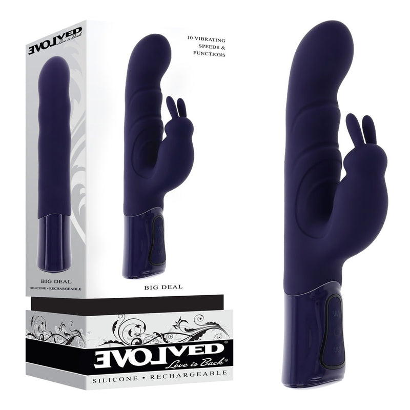 Evolved BIG DEAL USB Rechargeable Rabbit Vibrator 25.7cm