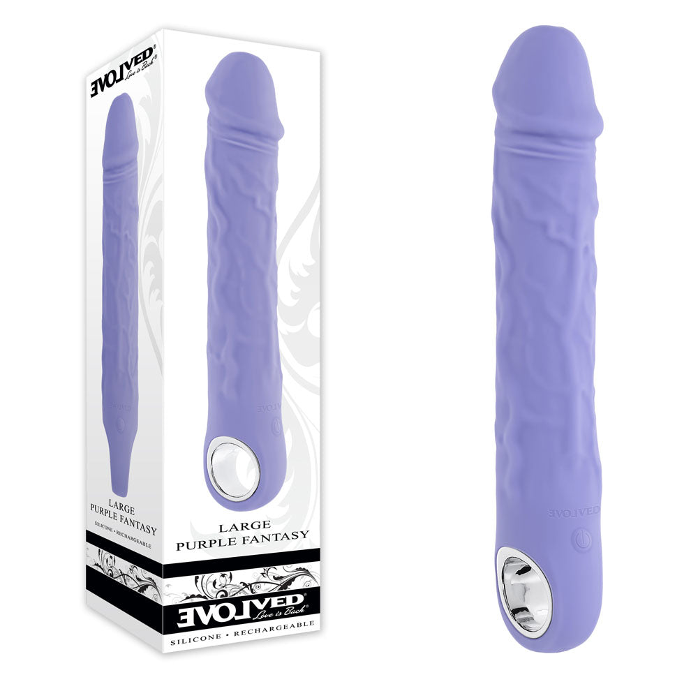 Evolved LARGE PURPLE FANTASY USB Rechargeable Vibrator 21.8cm Purple Evolved