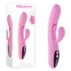 Evolved PUSH THE BUTTON USB Rechargeable Rabbit Vibrator With G Spot Bud Pink 23.5 cm Evolved