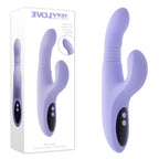 Evolved PEP TALK USB Rechargeable Thrusting Vibrator With Tapping Clitoral Stimulator Purple 23.3 cm Evolved
