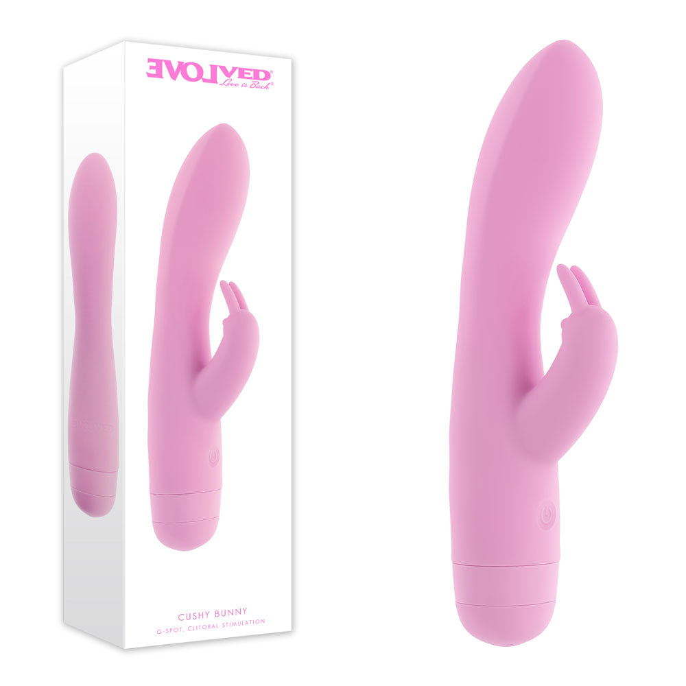Evolved CUSHY BUNNY USB Rechargeable Rabbit Vibrator Pink 19.1 cm Evolved