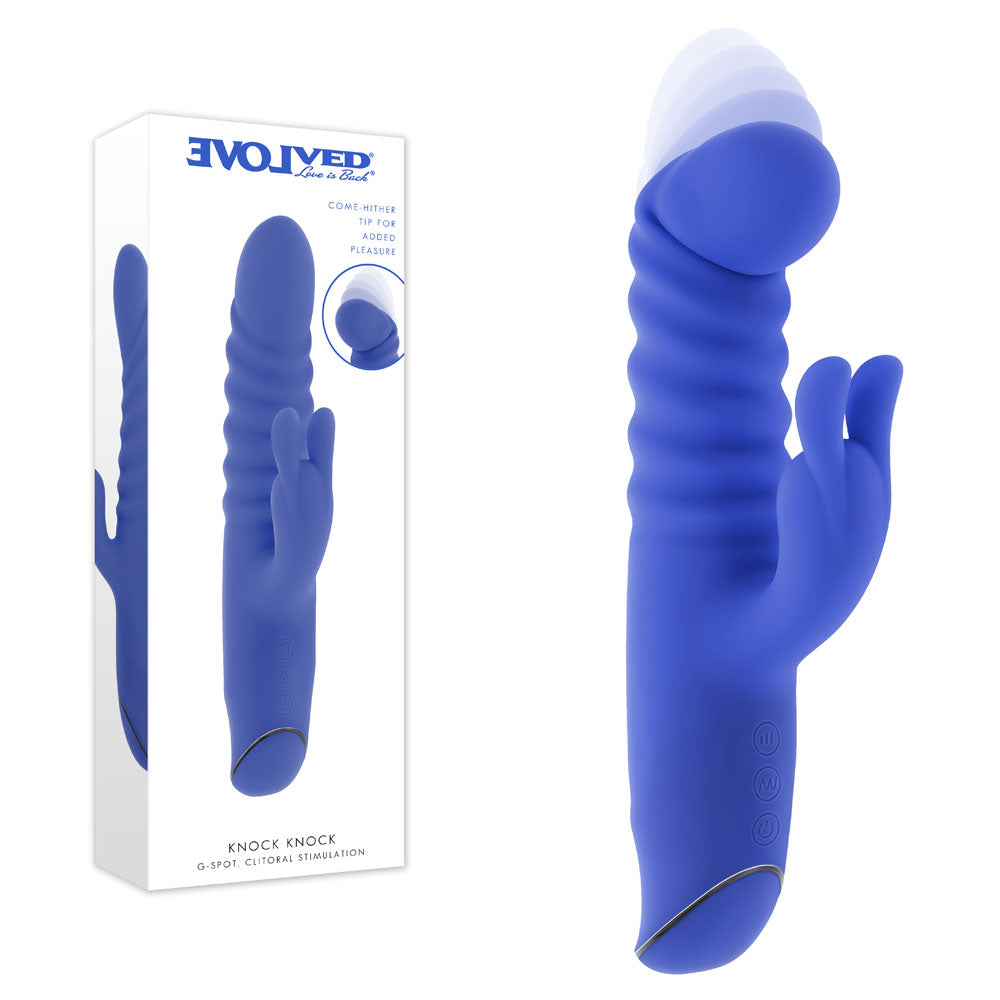 Evolved KNOCK KNOCK  USB Rechargeable Rabbit Vibrator Purple 22.9cm Evolved