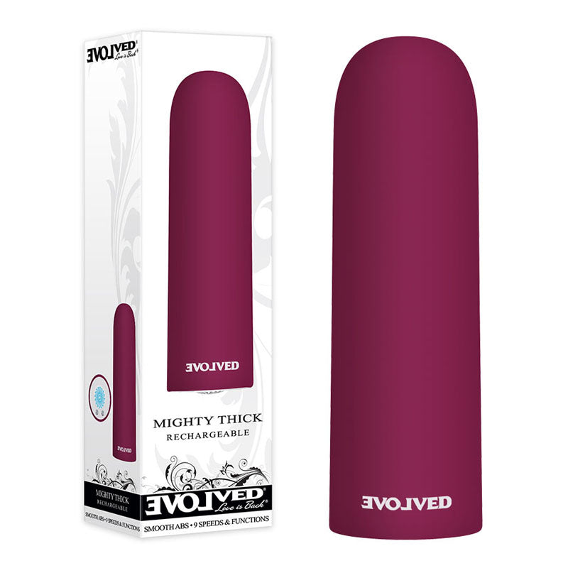 Evolved Mighty Thick USB Rechargeable Bullet Vibrator Burgundy Red