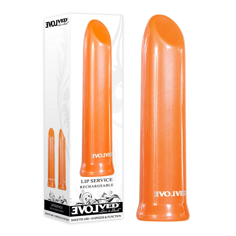 Evolved Lip Service USB Rechargeable Lipstick Vibrator Orange Evolved