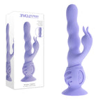 Evolved WIGGLY BUNNY USB Rechargeable Rabbit Vibrator With Suction Base Purple Evolved