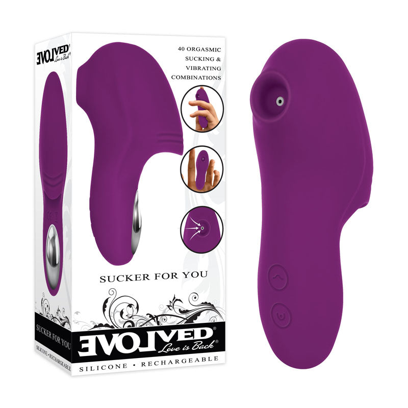 Evolved SUCKER FOR YOU USB Rechargeable Sucking & Vibrating Finger Stimulator