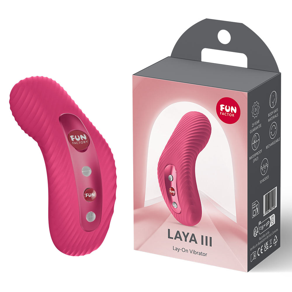 Fun Factory LAYA III USB C Rechargeable Stimulator Raspberry Fun Factory