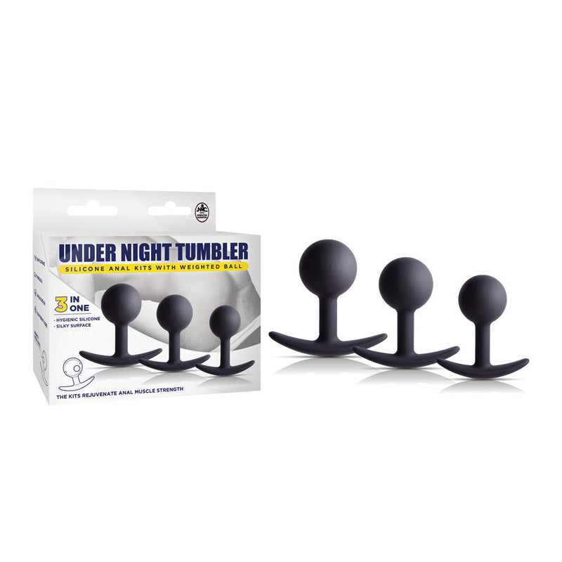 Excellent Power Under Night Tumbler Butt Plugs With Weighted Balls Set of 3 Sizes