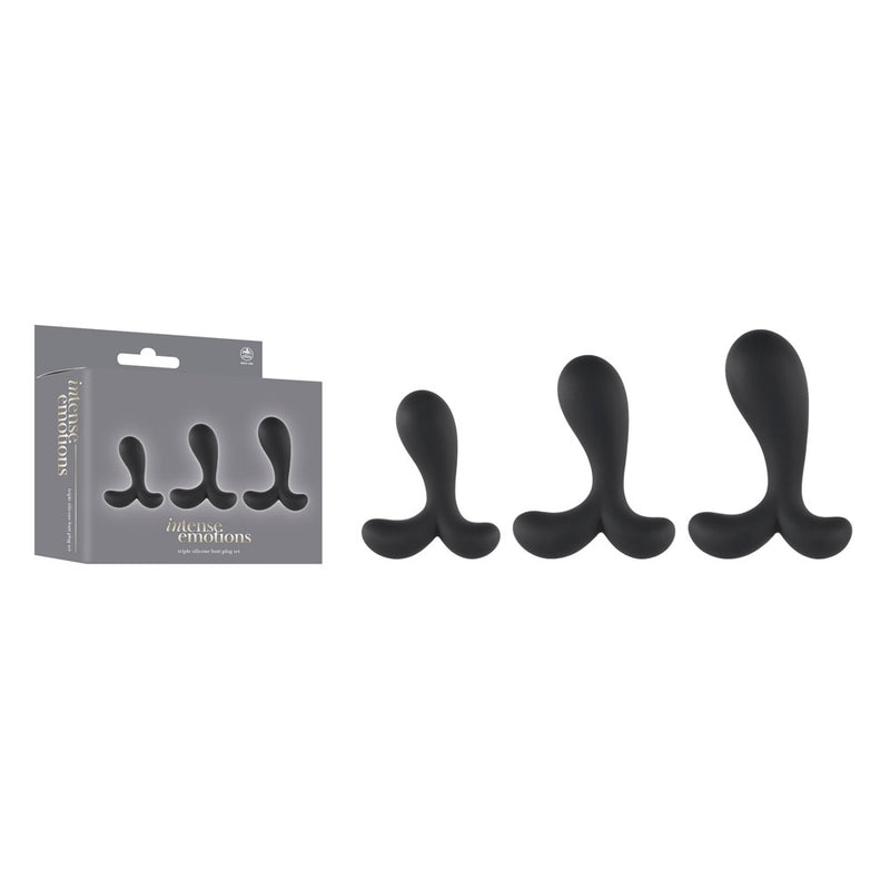Excellent Power Intense Emotions Butt Plugs Set Of 3 Sizes Black
