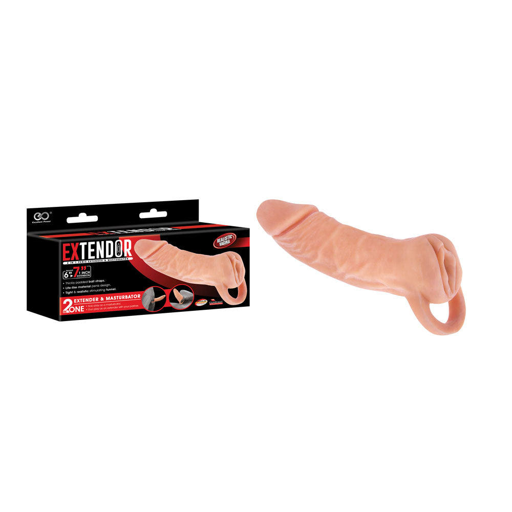 Extendor 2 In 1 Penis Extender & Masturbator Penis Extension Sleeve With Vagina Opening 7 Inch Excellent Power