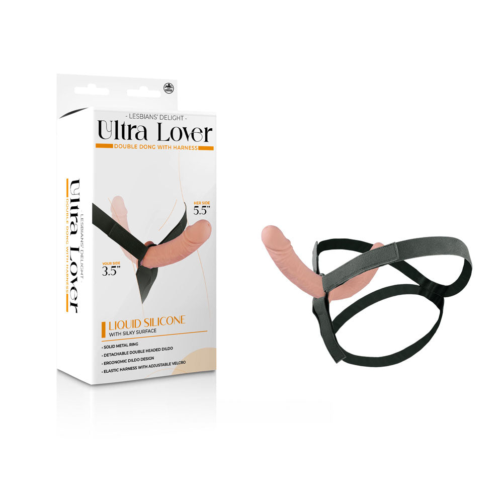 Ultra Lover - Flesh - Flesh 14 cm Strap-On with 9 cm Internal Dildo Excellent Power