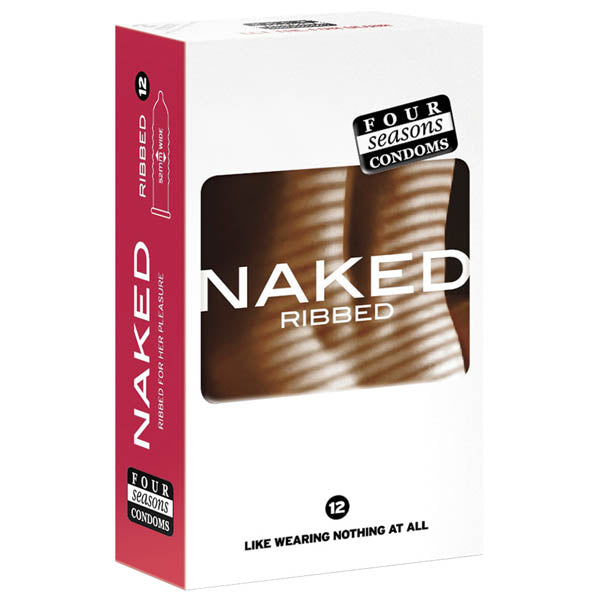 Four Seasons Naked Ribbed Ultra Thin Ribbed & Lubed Condoms 12 Pack Four Seasons Main image