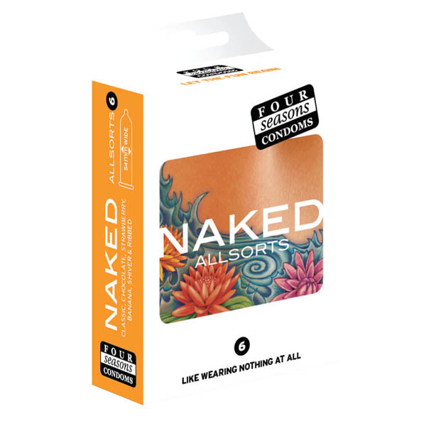 Four Seasons Naked Allsorts Ultra Thin Lubed Condoms In 6 Styles 6 Pack