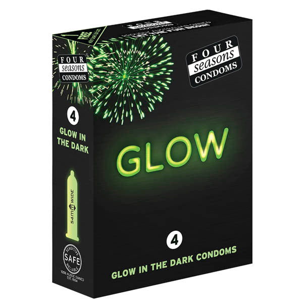 Four Seasons Glow N' Dark Condoms Glow In The Dark Lubricated Condoms 4 Pack Four Seasons Main image