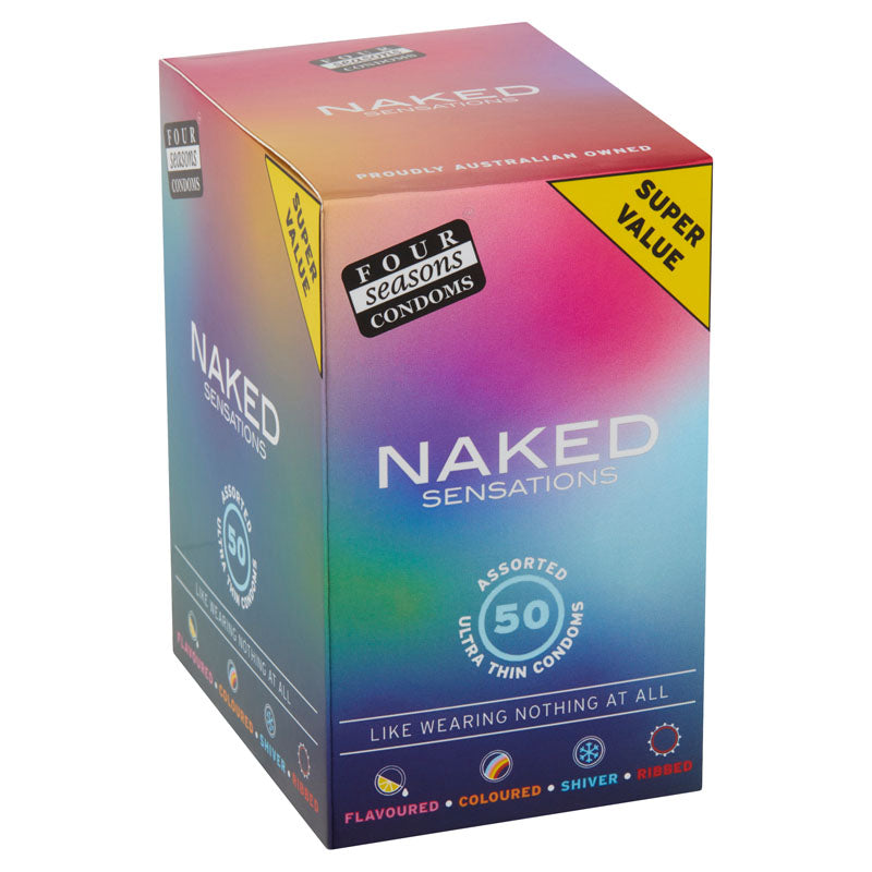 Four Seasons Naked Sensations Assorted Ultra Thin Lubricated Condoms 50 Pack Four Seasons