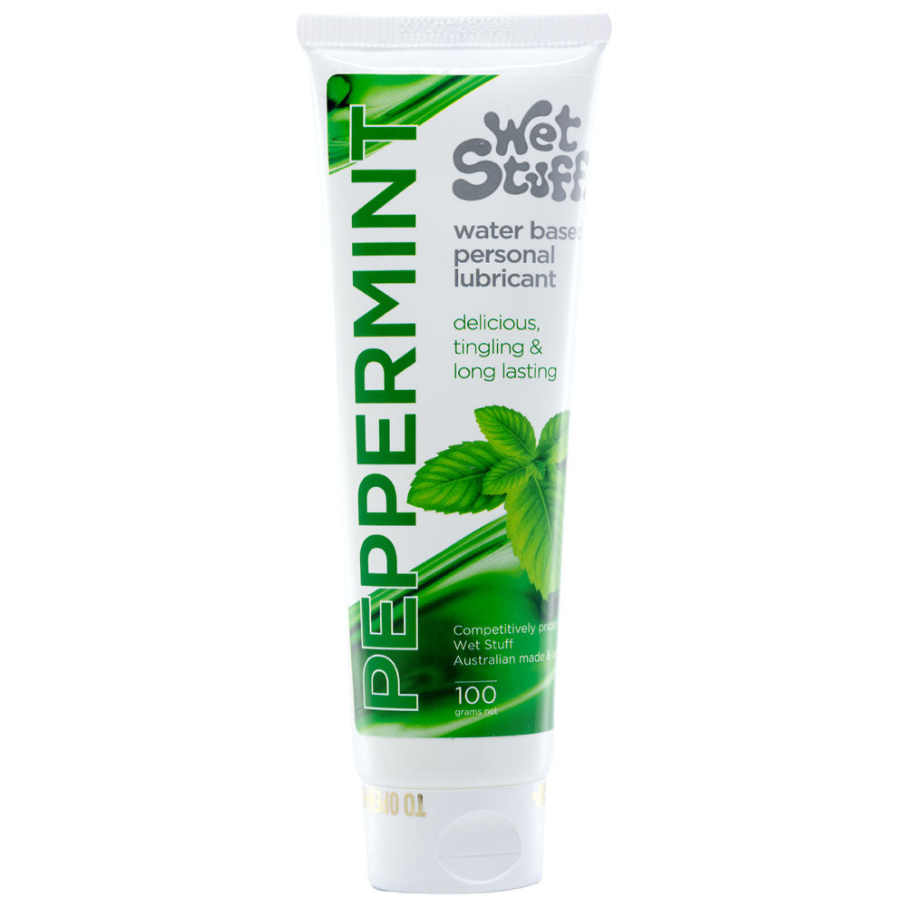 Wet Stuff Peppermint Flavoured Water Based Lubricant 100g Tube Wet Stuff
