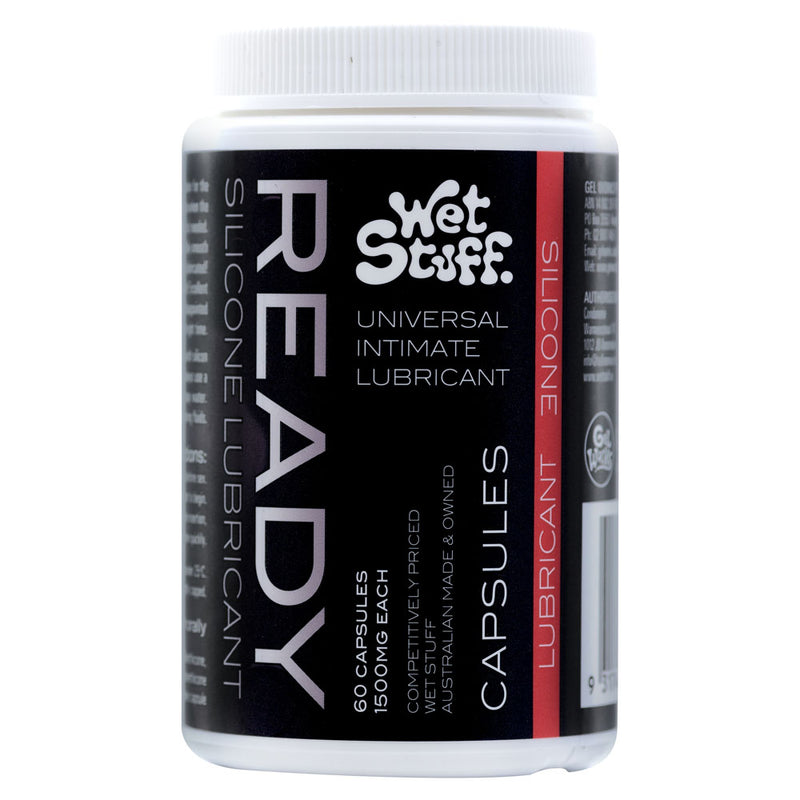 Wet Stuff Ready Caps Silicone Lubricant Capsules Jar Of 60