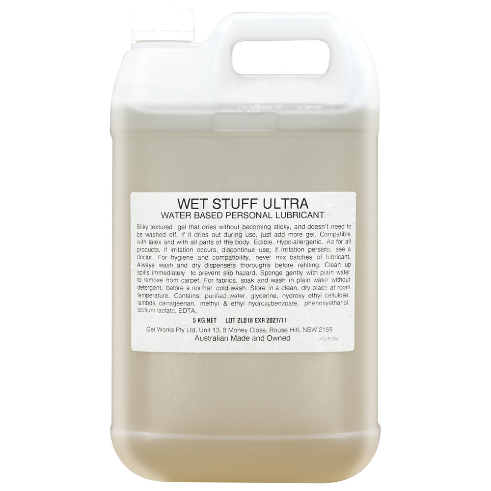 Wet Stuff Ultra Water Based Lubricant 5kg Bottle Wet Stuff