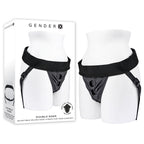 Gender X DOUBLE RIDER - Black Adjustable Strap-On Harness (No Probe Included) Gender X
