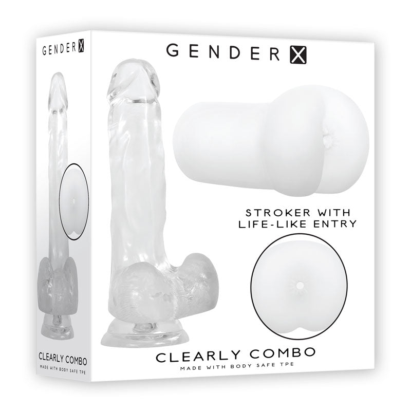 Gender X CLEARLY COMBO Dildo & Masturbator Set Clear Gender X