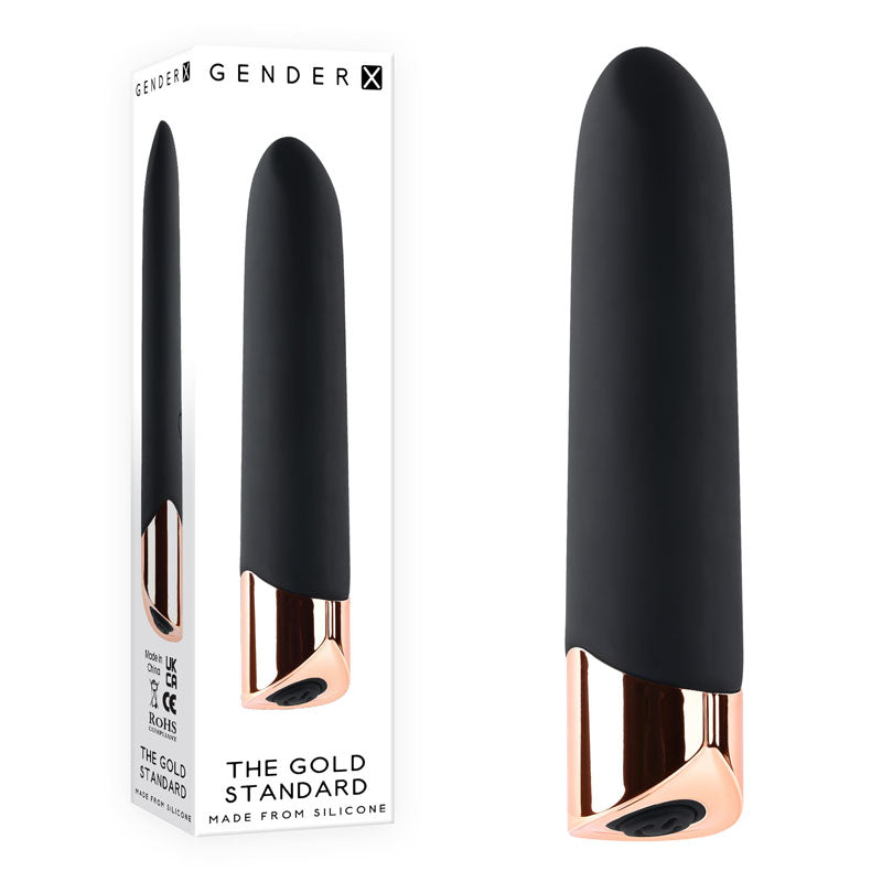 Gender X THE GOLD STANDARD USB Rechargeable Bullet Vibrator Black / Rose Gold