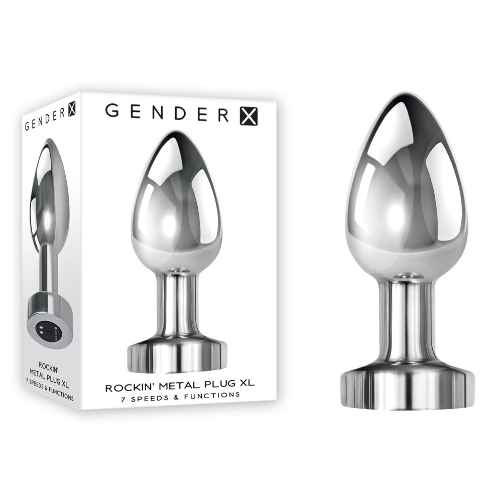 Gender X ROCKIN METAL PLUG USB Rechargeable Vibrating Butt Plug XL Gender X Main image