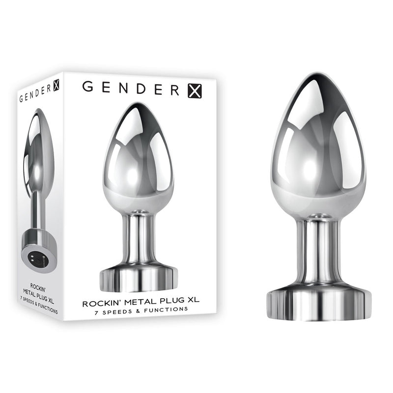 Gender X ROCKIN METAL PLUG USB Rechargeable Vibrating Butt Plug XL