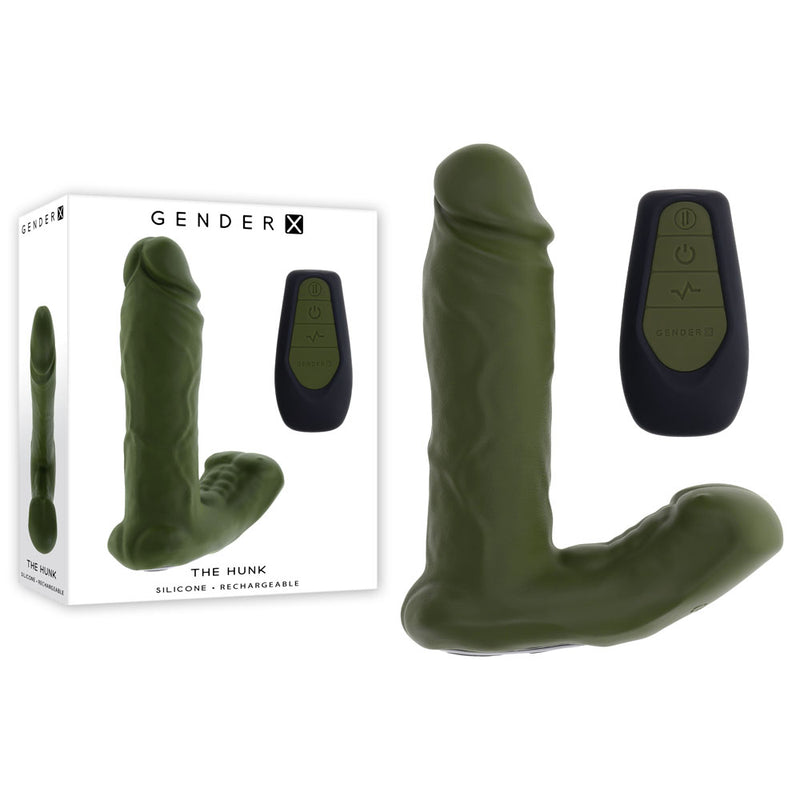 Gender X THE HUNK USB Rechargeable Thrusting Vibrator With Remote 15.2cm