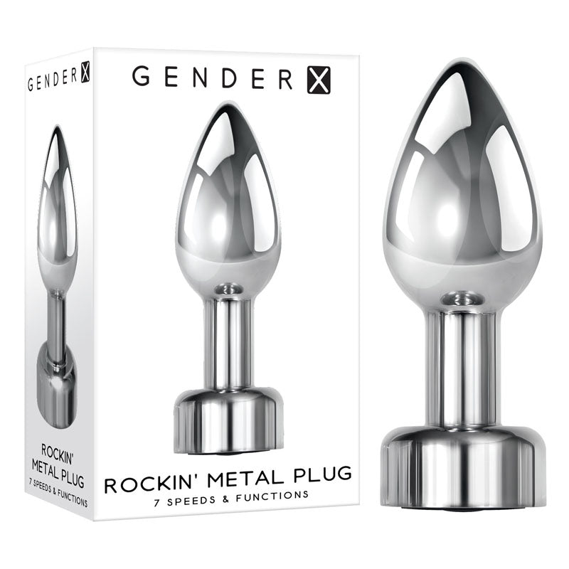 Gender X ROCKIN METAL PLUG Metallic USB Rechargeable Butt Plug