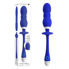 Gender X PLAY BALL USB Rechargeable Thrusting & Vibrating Orbs 25cm Blue Gender X