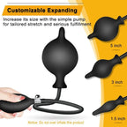 Elosung Classic Inflatable Silicone Butt Plug Large Black Elosung