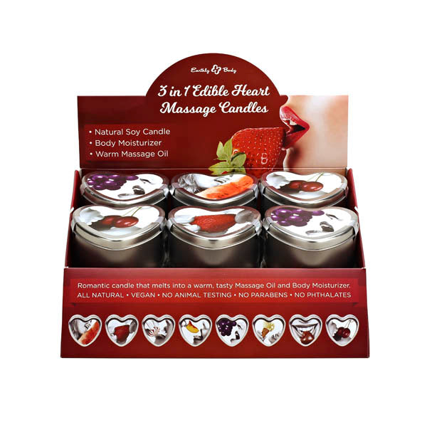 Earthly Body 3 In 1 Edible Heart Massage Candles Earthly Body