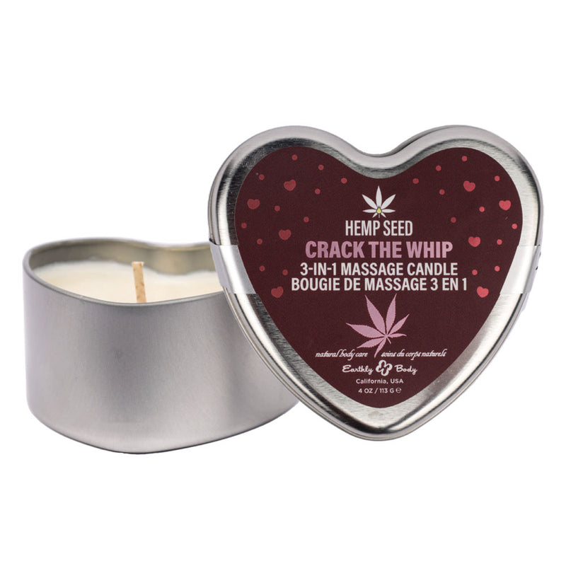 Earthly Body EB Hemp Seed 3 In 1 Massage Heart Candle 113g