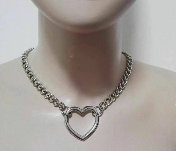 House of Dasein Silver Heart Chain Choker XL House of Dasein