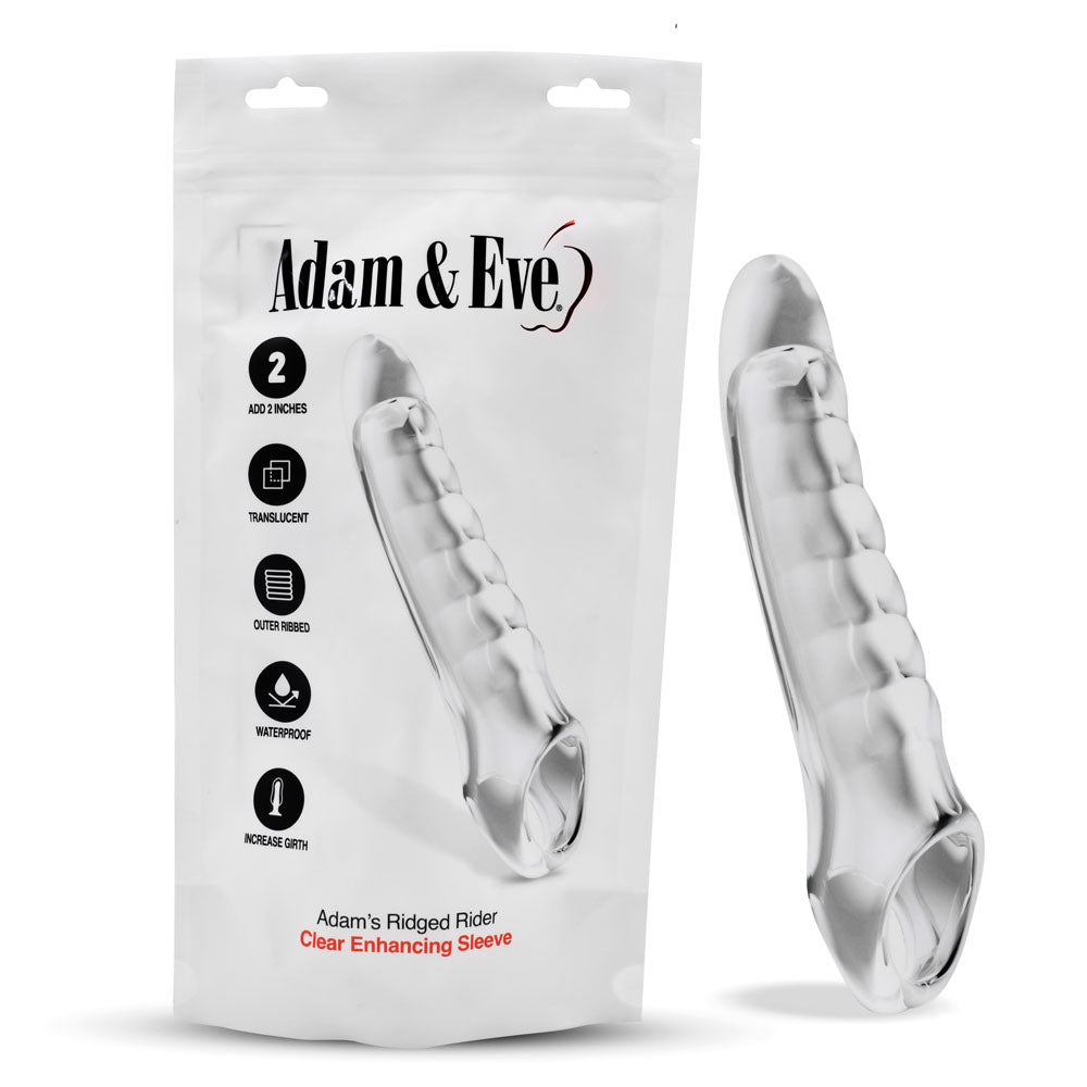 Adam & Eve Ridged Rider Penis Extension Sleeve 22.9cm Adam & Eve