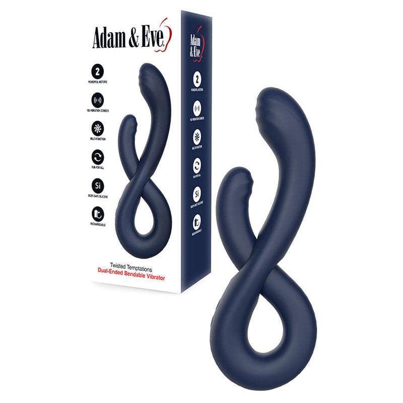 Adam & Eve TWISTED TEMPTATIONS Bendable Vibe USB Rechargeable Bendable Dual Vibrator 22.4cm Adam & Eve Main image