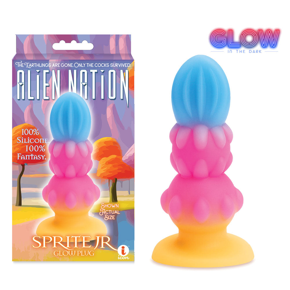 Icon Brands Alien Nation Sprite Jr Glow in Dark Coloured Fantasy Anal Plug Icon Brands
