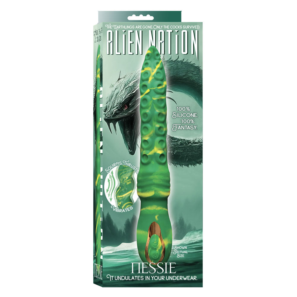 Icon Brands Alien Nation Nessie  USB Rechargeable Squirming Fantasy Tentacle Vibrator Green / Yellow Icon Brands Main image