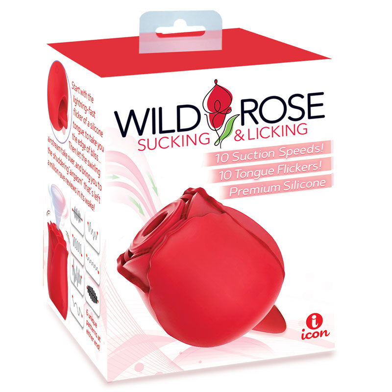 Wild Rose Sucking & Licking USB Rechargeable Air Pulse & Flicking Stimulator